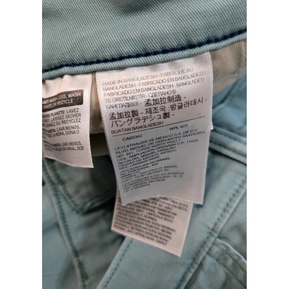 Levis XX Chino Pants Men 38X32 Mint Green Standard Taper Casual Red Tab Stretch - Picture 9 of 14